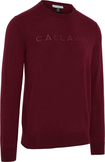 Callaway Legacy LS Crew Logo Sweater Golfgenser herre Tibetan Red Heather Small