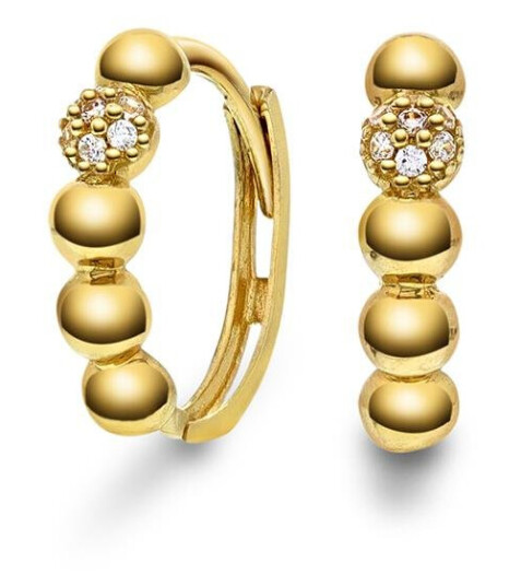 Pan Jewelry Øreringer i 585 gult gull med zirkonia Pan Jewelry Øreringer i 585 gult gull med zirkonia