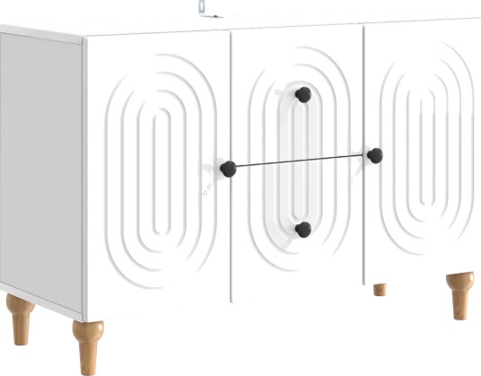 TV skap Høgglans hvit 89 x 34,5 x 60 cm Konstruert tre