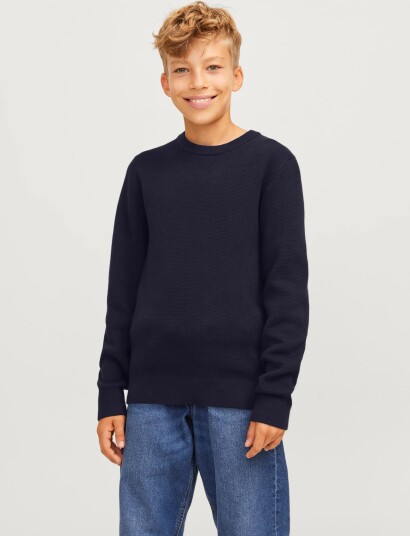 Jack & Jones Jprblamilano Stitch Knit Crew Neck Jnr Navy 152 Jack & Jones Jprblamilano Stitch Knit Crew Neck Jnr Navy 152