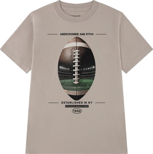 Abercrombie & Fitch T skjorte Fotballfyll Chateau Grey Abercrombie & Fitch 13 14 år (158 164) T skjorte Beige Brun