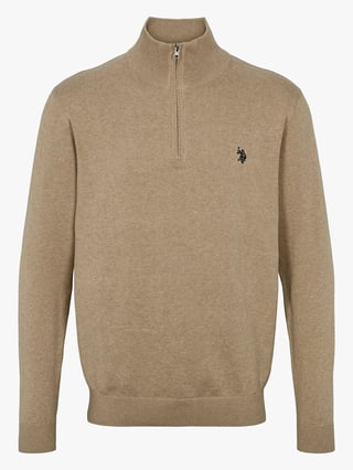 U.S. Polo Assn. Assn. Brison Knit Half Zip Beige M U.S. Polo Assn. Assn. Brison Knit Half Zip Beige M