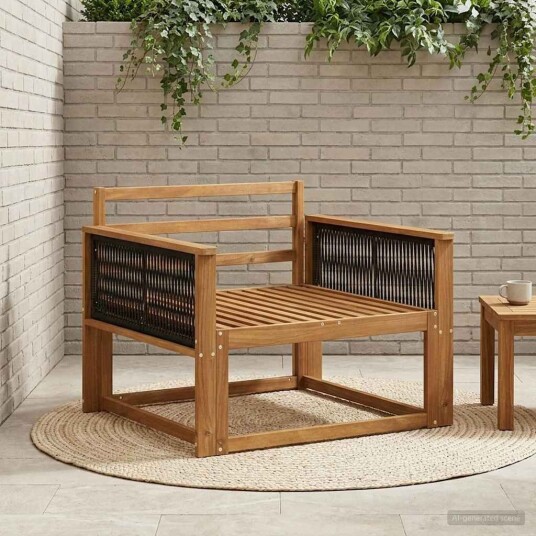 vidaXL Ute Midt Sofa Solid akasietre Naturlig