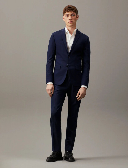 Calvin Klein Stretch Wool Slim Suit Blazer - Navy - 46 Calvin Klein Stretch Wool Slim Suit Blazer - Navy - 46