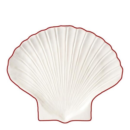 ByOn Sea collection asjett 16x13 cm shell hvit/rød ByOn Sea collection asjett 16x13 cm shell hvit/rød