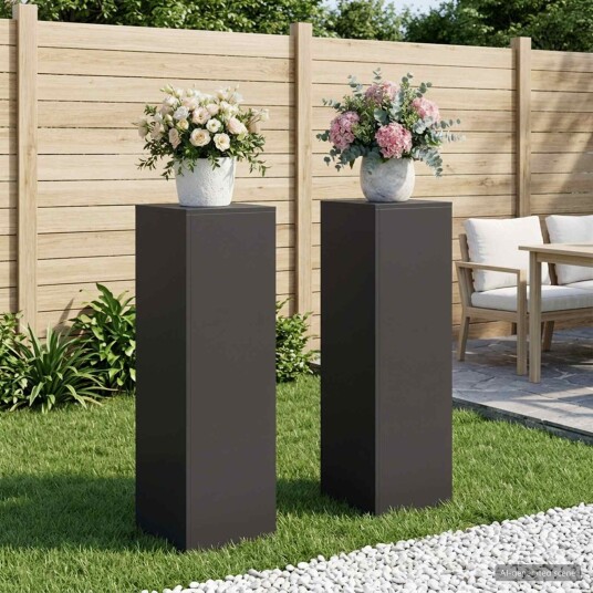 vidaXL Planteholder 2 pcs Svart 30 x 30 x 100 cm Stål