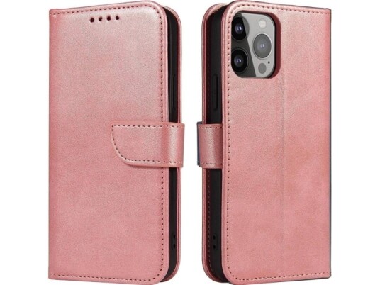 Magnetveske Til Samsung S24 Med Klaff Og Lommebok - Rosa