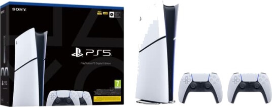 PlayStation 5 Slim Digital Edition spillkonsoll 2 DualSense Bundle