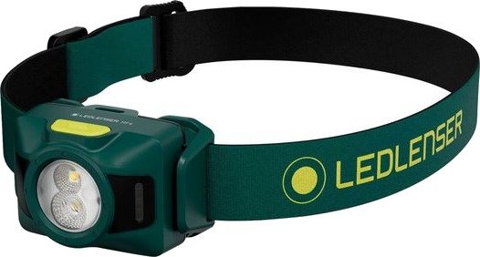 Ledlenser Hodelykt HF4 - 450 lm / 3 x AAA, Grønn