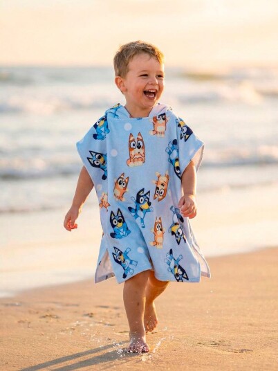 Bluey Strandponcho Lyseblå