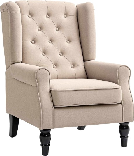Beige lenestol med vingrygg – plysj avtakbart trekk 74x87x102 cm Beige lenestol med vingrygg – plysj avtakbart trekk 74x87x102 cm
