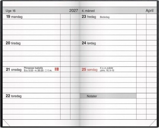Mayland Lommekalender uge bl kunstskind indbundet 2027