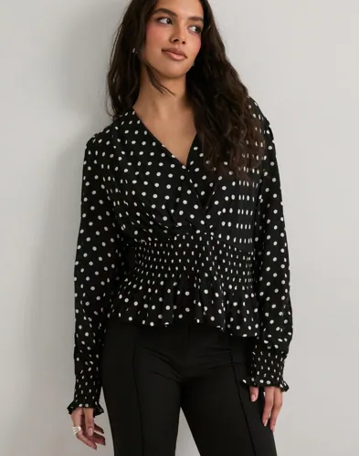 Neo Noir Svart Tamona Crepe Dot Blouse