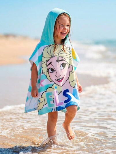 Disney Frozen Strandponcho Mikrofiber Flerfarget