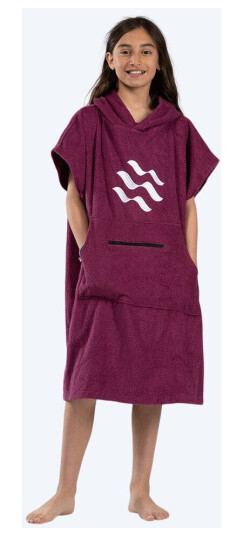 Watery badeponcho for junior 6-14 år - Bomull - Lilla