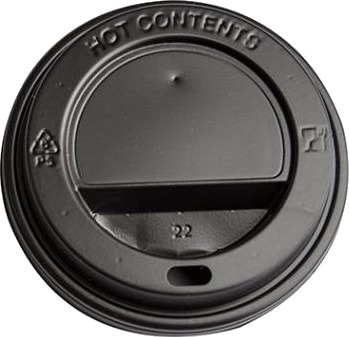 Drikkelåg Plast Ø80xh20mm Til Kaffebæger Sort Catersource,10 Ps X 100 Stk/Krt