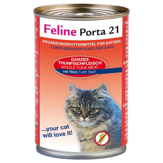 Porta 21 Feline Tunfisk og storfekjøtt 400 g Våtfôr til katt Porta 21 Feline Tunfisk og storfekjøtt 400 g Våtfôr til katt