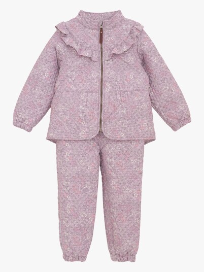En Fant Thermal Set W. Frills Aop Pink 104 En Fant Thermal Set W. Frills Aop Pink 104