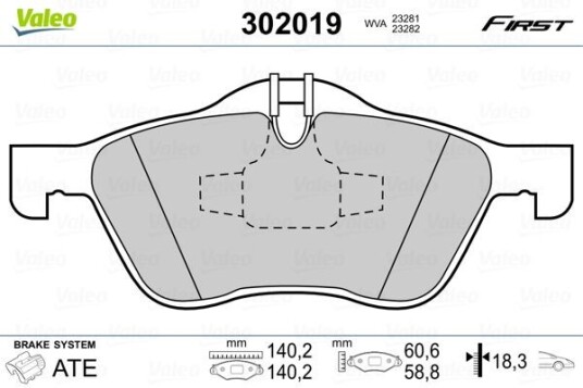 Bremseklosser VALEO 302019