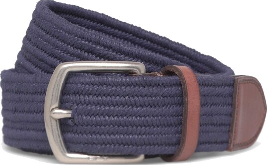 Ralph Lauren Golf Leather Trim Webbed Belt Navy 34