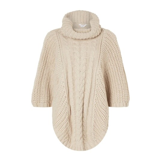 Accessorize Cabel strikket poncho acc skjerf tungvekt Beige M/L,S/M
