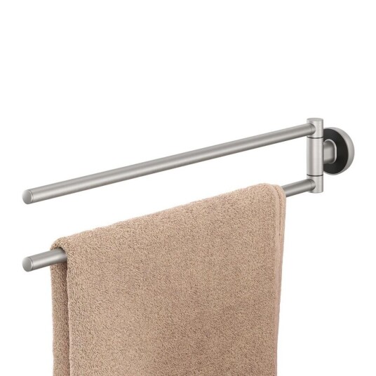 TIGER Cooper 2-armet håndkleholder i børstet rustfritt stål / svart; 45.9x7.9x45.9 cm (LxHxD); Sølvfarge/Svart TIGER Cooper 2-armet håndkleholder i børstet rustfritt stål / svart; 45.9x7.9x45.9 cm (LxHxD); Sølvfarge/Svart