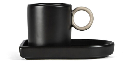 Byon Niki espressokopp med skål Black-beige