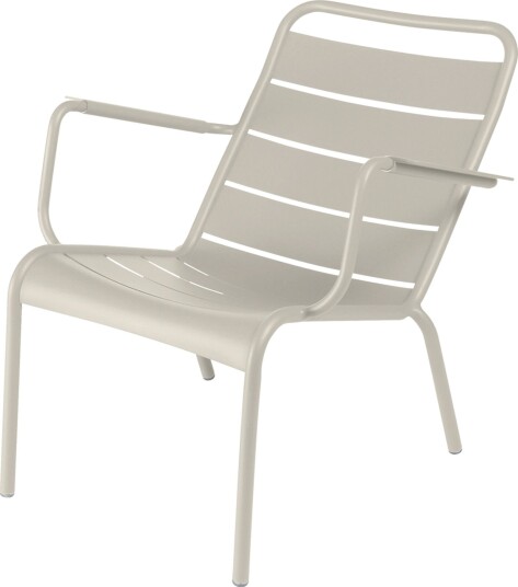 Fermob - Luxembourg Low Armchair Clay Grey A5 - Utendørs Spisebordstoler - Frédéric Sofia - Grønn,Grå - Metall Fermob - Luxembourg Low Armchair Clay Grey A5 - Utendørs Spisebordstoler - Frédéric Sofia - Grønn,Grå - Metall