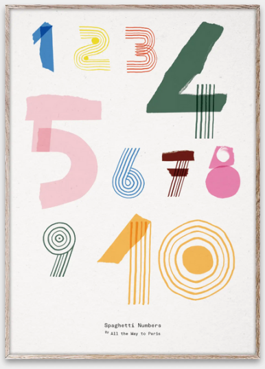 Paper Collective Spaghetti Numbers 50 x 70 cm