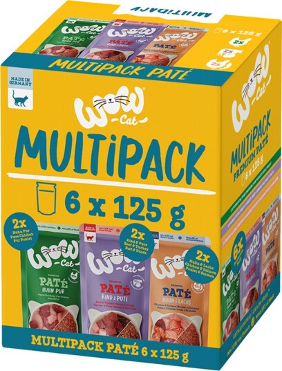 Wow Cat våtfôr fileter i saus Mikspakke 3 sorter 24 x 85 g