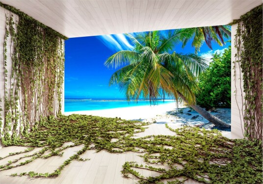 Fototapet Beach And Ivy 200x140 - Finnes i flere størrelser