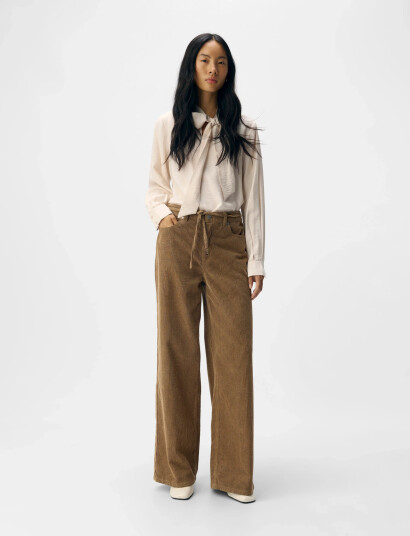 Object Objmoji Alima Mw Wide Jeans 141   Brown   XS