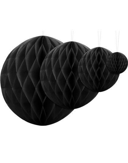 Svart Honeycomb Ball VELG STØRRELSE 10 40 cm