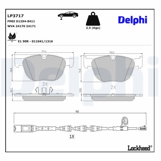 DELPHI LP3717 Bremseklosser