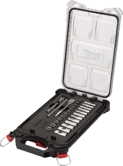 Milwaukee Packout 1/4" Skrallenøkkelsett med 28 deler