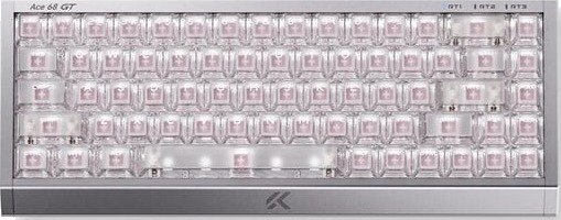 MCHOSE Ace 68 GT Mount Tai Magnetic Hall Effect Gamingtastatur Uten Numpad Engelsk USA Aero Silver HW-Ace68GT-10
