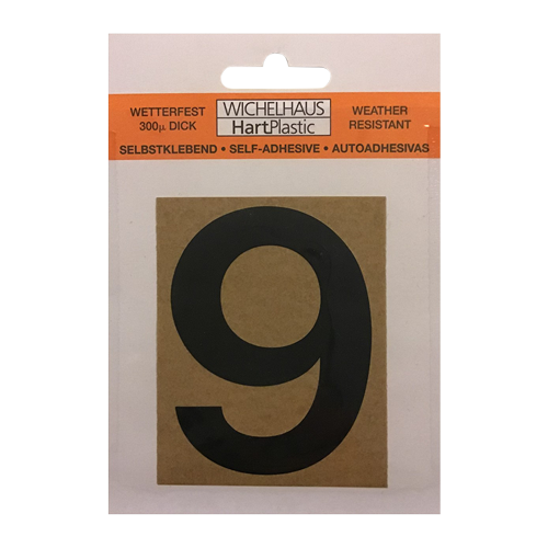 Selvklebende nummer 50 mm, sort - 9 Selvklebende nummer 50 mm, sort - 9
