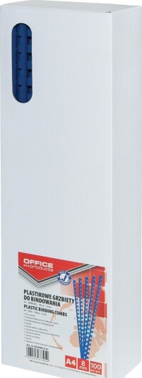 Office Products Innbindingsrygger A4 8 Mm 45 Kort 100 Stk Blå 20240815 01