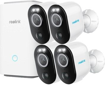 Reolink Argus 3 Pro 2K+ Trådløst Utendørs Sikkerhetskamera 4-pakning med Home Hub