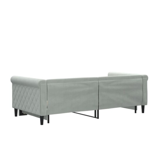  Uttrekkbar dagseng lysegrå 90x190 cm fløyel