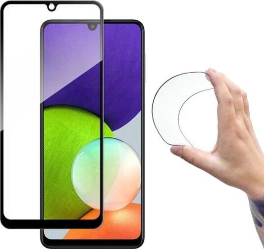 Wozinsky Full Cover Flexi Nano Glass Film Tempered Glass with Frame Samsung Galaxy A22 4G Black