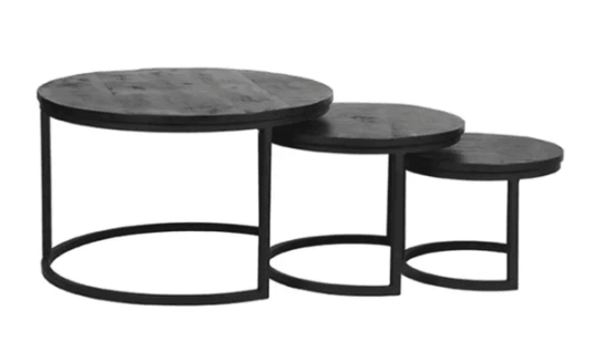 Trend Collection Salongbordsett S/3 Mangotre Svart 70 cm