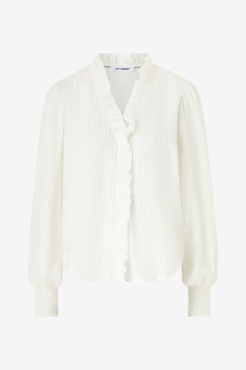 Co’couture Bluse ShinaCC Frill LS Shirt Hvit