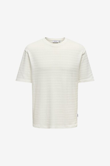Only & Sons Genser onsGivo Reg 12 SS Crew Knit Hvit Only & Sons Genser onsGivo Reg 12 SS Crew Knit Hvit