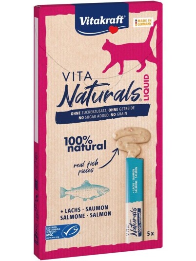 Vitakraft Vita Naturals Liquid Snack Laks 5 Pack X 15G