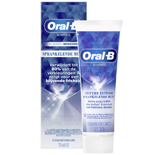 Oral B 3D White Tannkrem Sparkling Mint 75 ml.