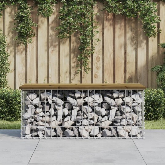 vidaXL Hagebenk gabiondesign 103x44x42 cm impregnert furu vidaXL Hagebenk gabiondesign 103x44x42 cm impregnert furu