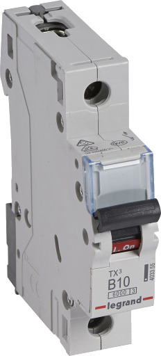 Legrand 10 stk TX³ MCB automatsikring B10 1P 1M 6/6kA