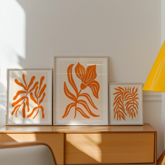 Orange Botanical Plakat / 40x40
