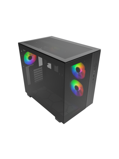 Montech KING 65 Pro Miditower Kabinett med Tempered Glass Svart Montech KING 65 Pro Miditower Kabinett med Tempered Glass Svart